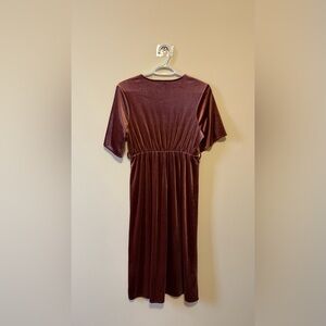Elegant Velvet Brown Dress